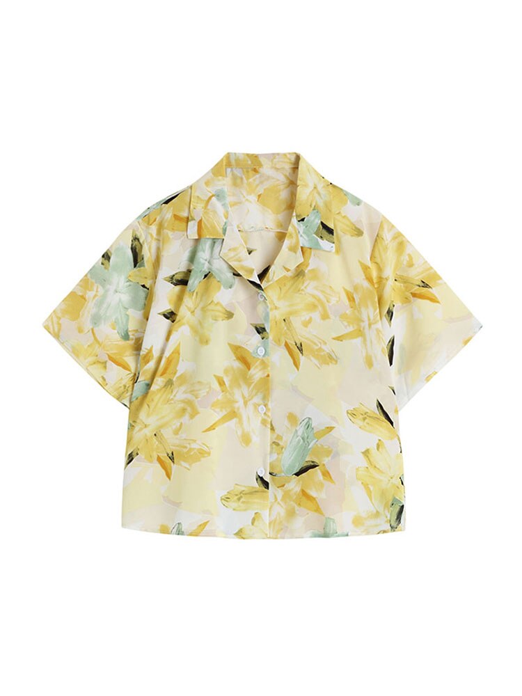 Chemise top hawaienne femme