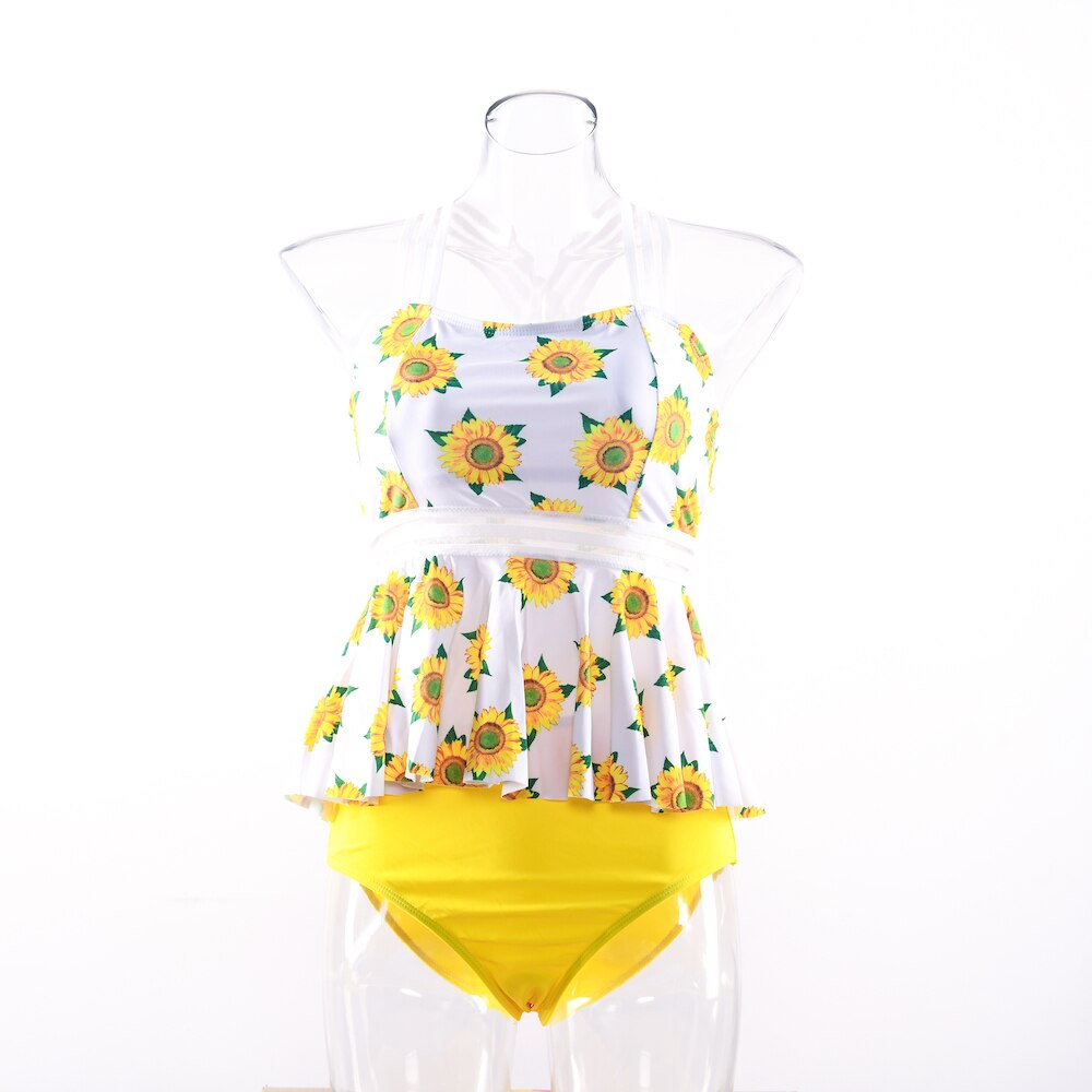 Maillot de Bain Femme 1 Piece Vintage Jaune
