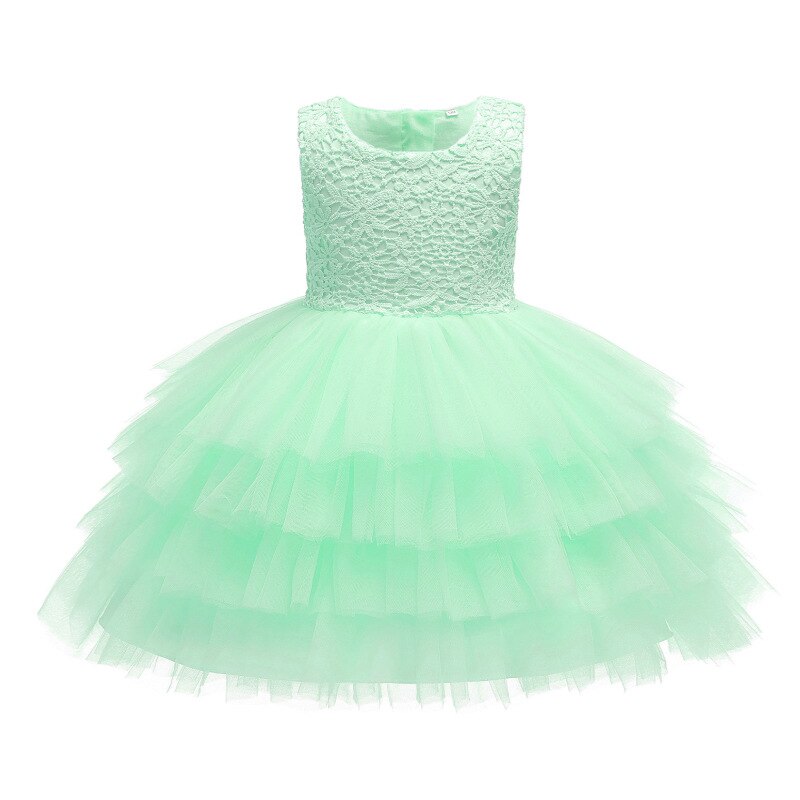 DYKeWei Filles Princesse Robe Bébé Un an Bébé Robe Anniversaire Piano  Costume Robe Ceremonie Fille 10 Ans Vert Sauge (Green, 2-3 Years)