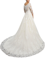 Robe De Mariée Princesse Dentelle Avec Manche
