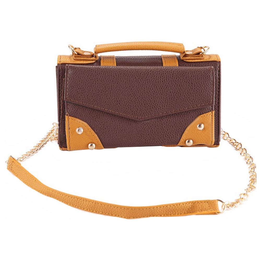 Sac à Main Vintage Marron En Simili Cuir - Occasion Bon état, Style épaule, Pour Femme