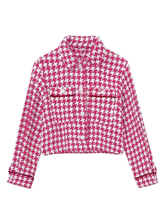 Veste à carreaux femme vintage