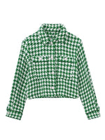 Veste à carreaux femme vintage