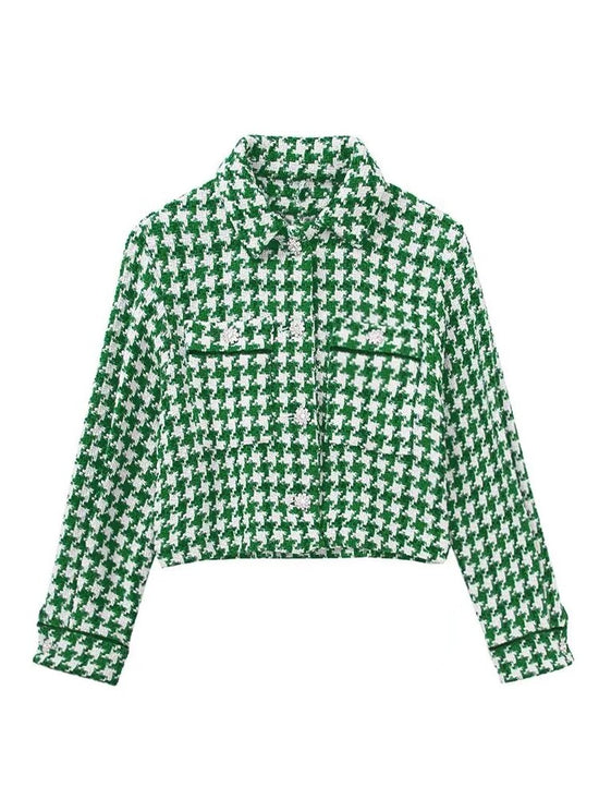 Veste à carreaux femme vintage