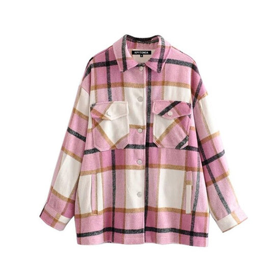 Veste A Carreaux Vintage Femme