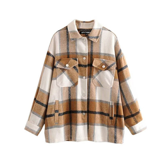 Veste A Carreaux Vintage Femme