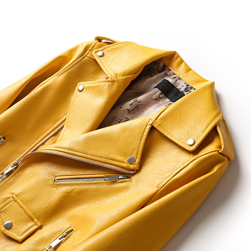 Blouson cuir jaune 2025 femme