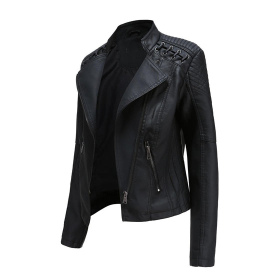 Veste Simili Cuir Vintage Femme