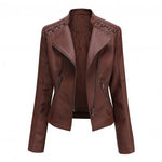 Veste Simili Cuir Vintage Femme