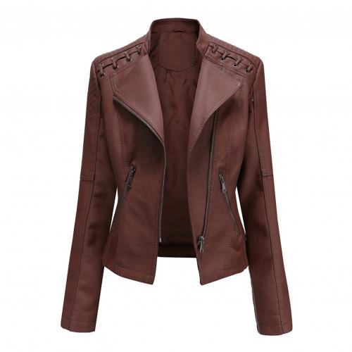 Veste Simili Cuir Vintage Femme