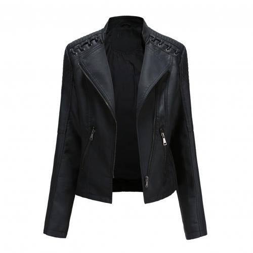 Veste Simili Cuir Vintage Femme