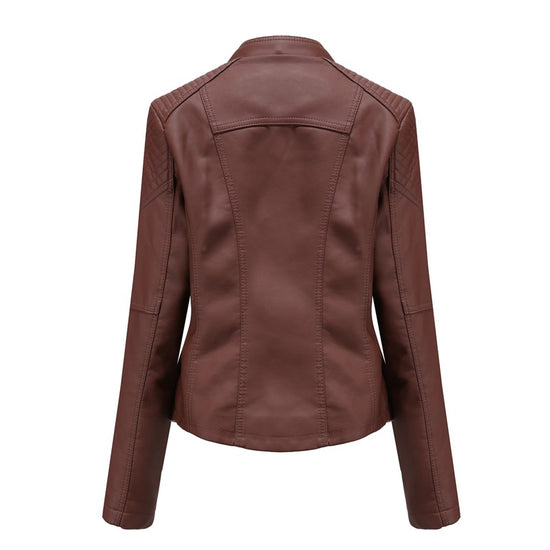 Veste Simili Cuir Vintage Femme
