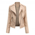 Veste Simili Cuir Vintage Femme