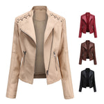 Veste Simili Cuir Vintage Femme
