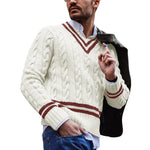 Pull en v tennis vintage homme