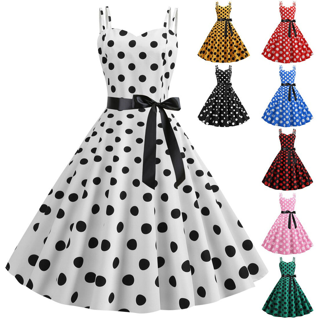Robe Paysanne Vintage Années 50/60 En Rayonne Noir Et Blanc - Taille 14, NOS (neuve Ancien Stock)
