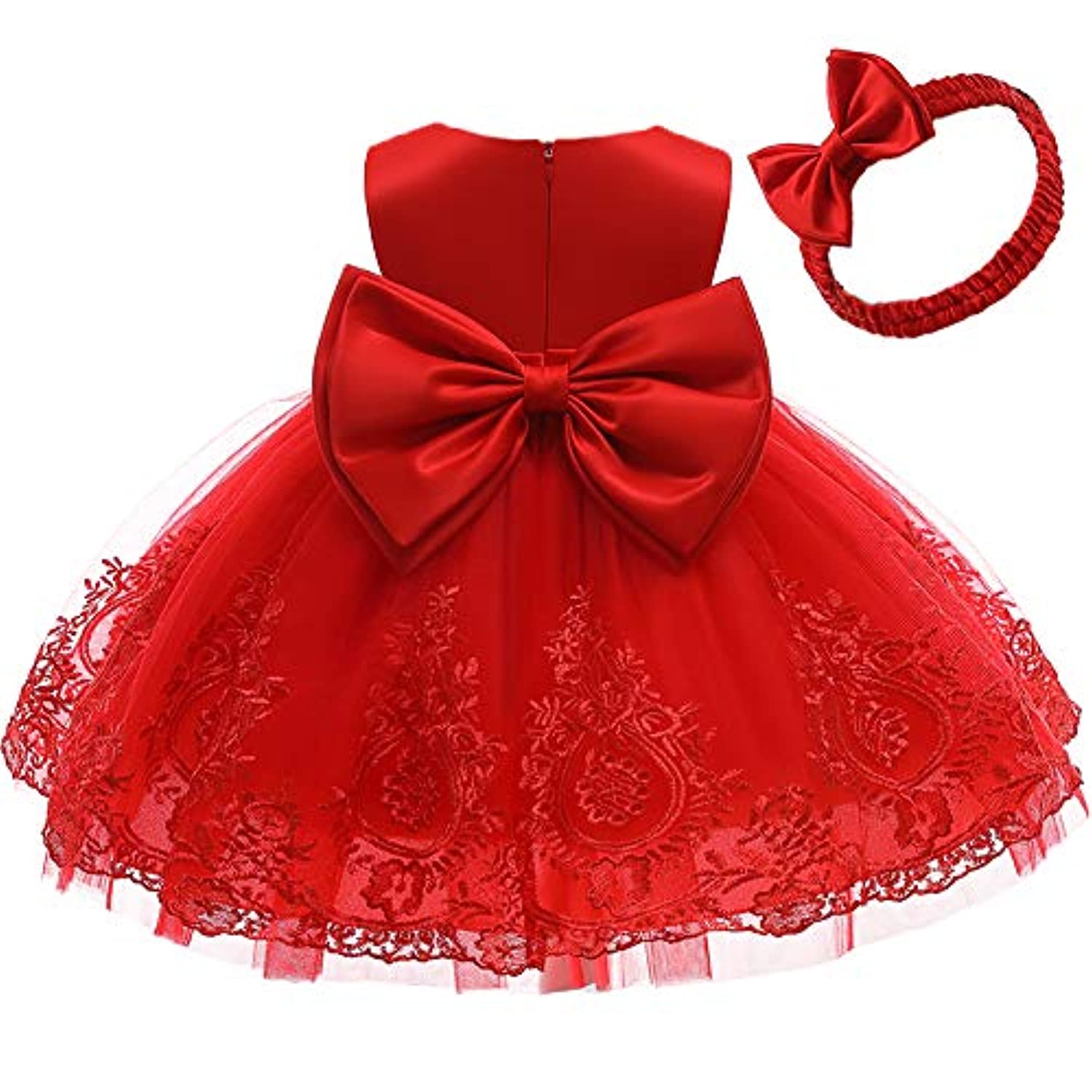 Robe Bébé Fille Noël Rouge - Dentelle, Tutu, Imprimé Père Noël, Taille 0-3 Mois, Tenue Fête Anniversaire - 11