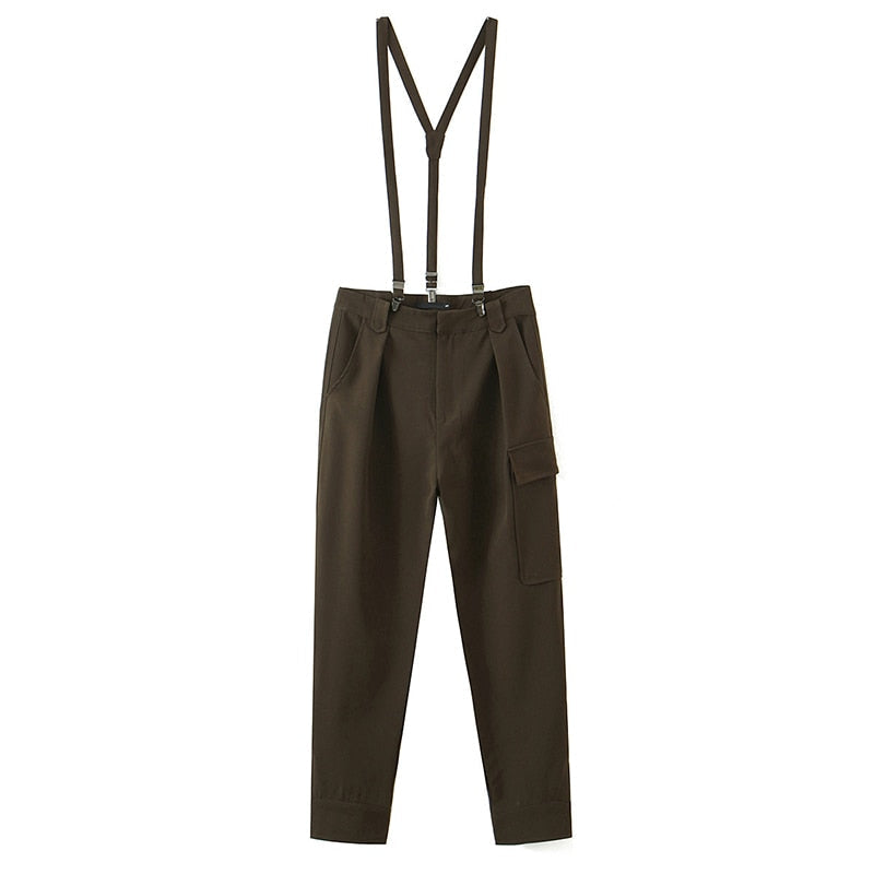 Pantalon taille 2025 haute homme bretelles