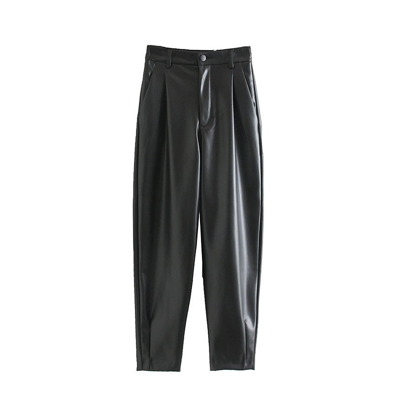 Pantalon En Cuir Vintage Femme