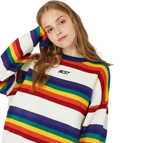 Pull rayé multicolore femme hotsell