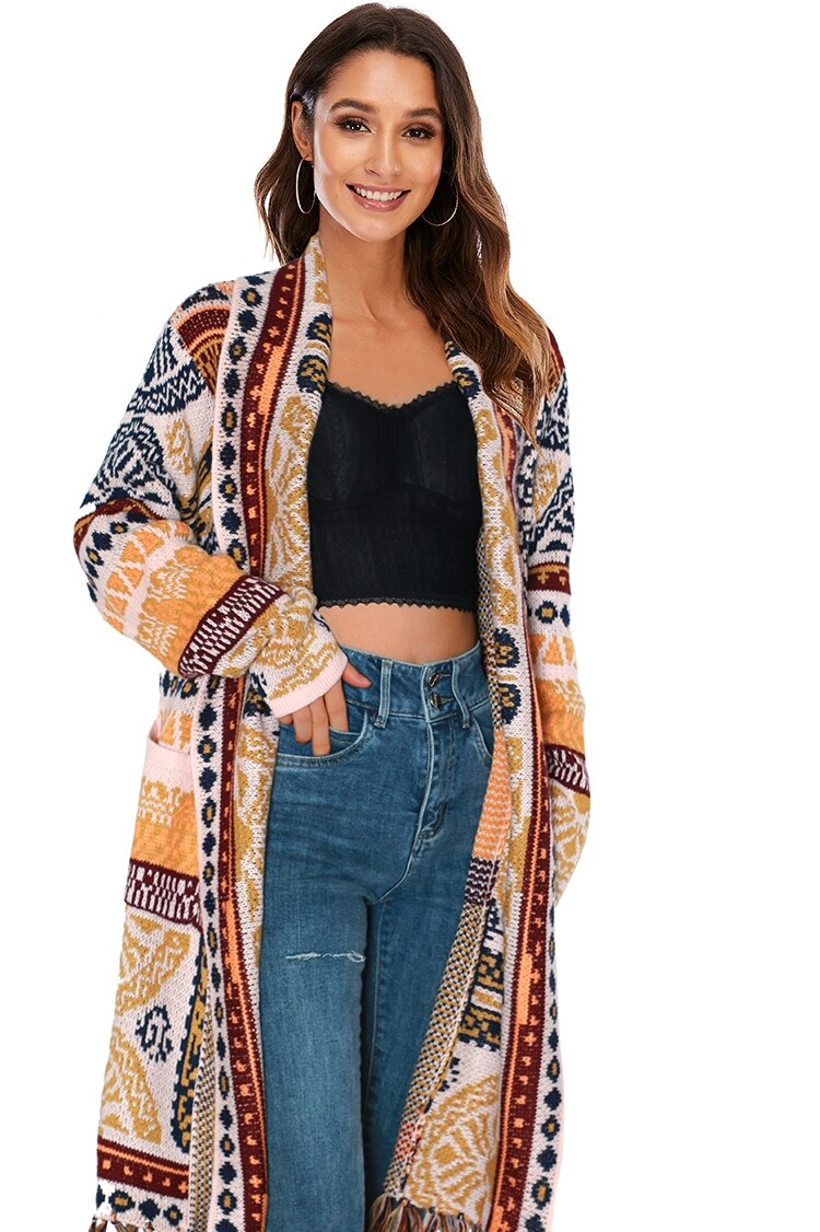 Pull motif ethnique femme best sale