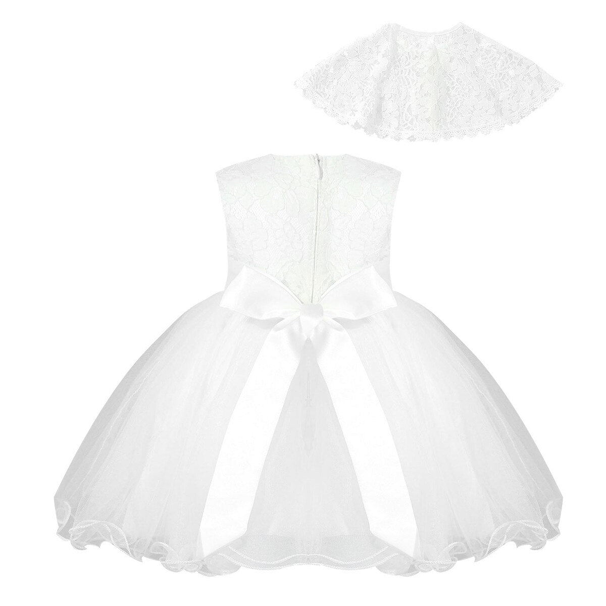 Robe blanche fille ceremonie mi-longue – L'univers de la licorne