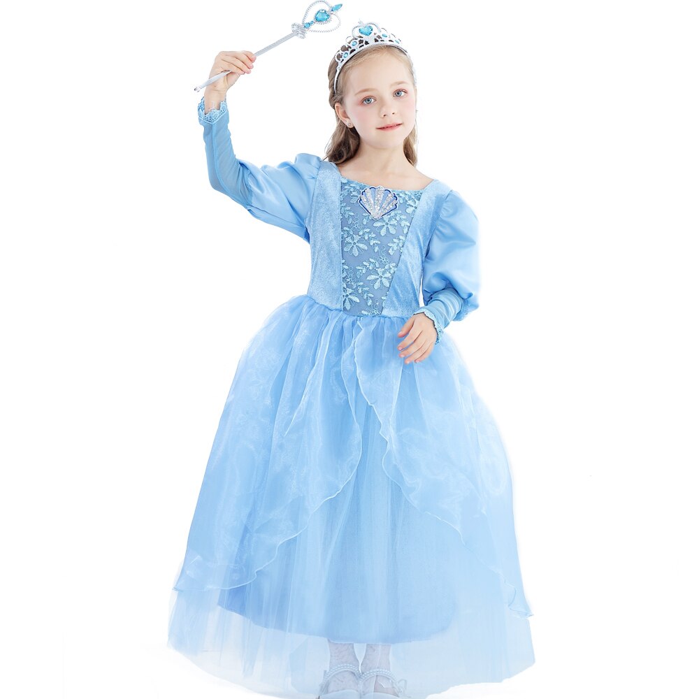 Meland Robe Princesse Fille, 10 Pièces Lumineux Déguisement Blanche Meland Robe Princesse Fille, 10 Pièces Lumineux Déguisement Blanche