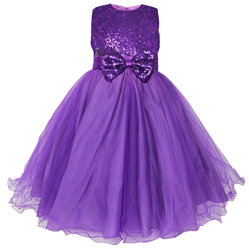 Robe Princesse Sans Manches Pour Filles 1-6 Ans - Robe Soirée Élégante Avec Nœud Pour Anniversaire, Mariage Et Baptême