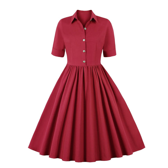 Robe style années 50 avec col v et plis