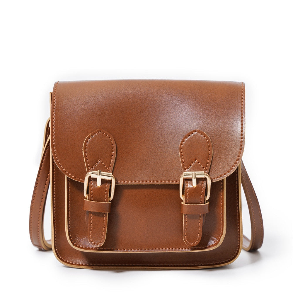 Sacoche En Cuir épais Vintage – Cartable Unisexe – Camel – Très Solide