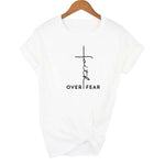 T-shirt blanc col rond vintage femme