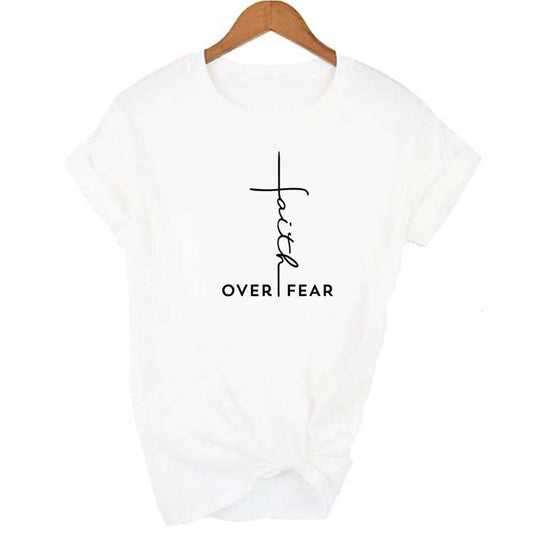 T-shirt blanc col rond vintage femme