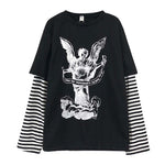 T shirt blanc femme coupe vintage large