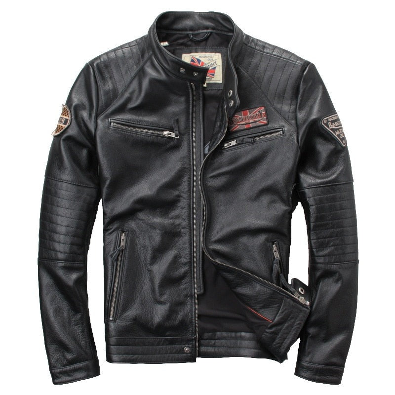 manteau cuir moto vintage